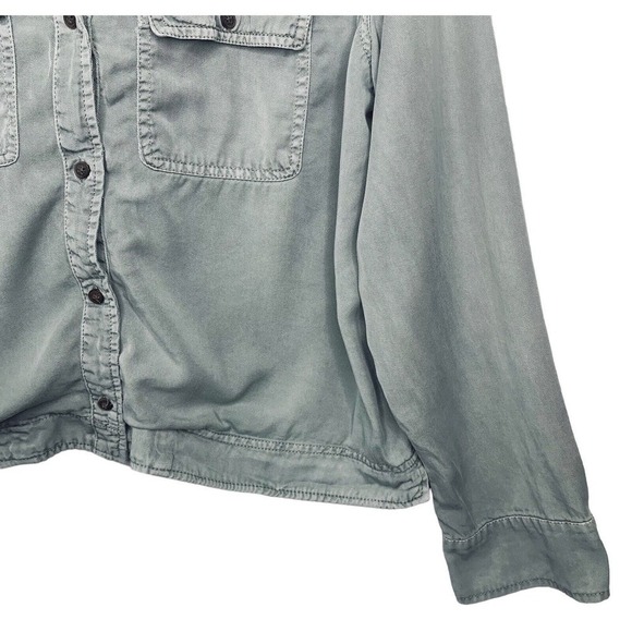 C & C California 100% Lyocell Green Button Down Shacket Womens Size XL - Picture 4 of 8